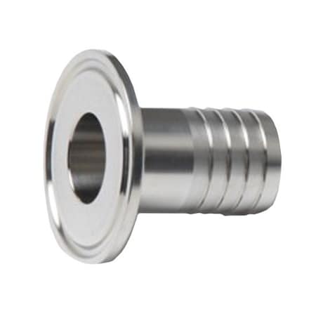 Cole-Parmer Fitting, 316L Stainless Steel, Straight, Sanitary Clamp to Hose Barb Adap, 1-1/2in Clamp x1-1/2in D 3070064